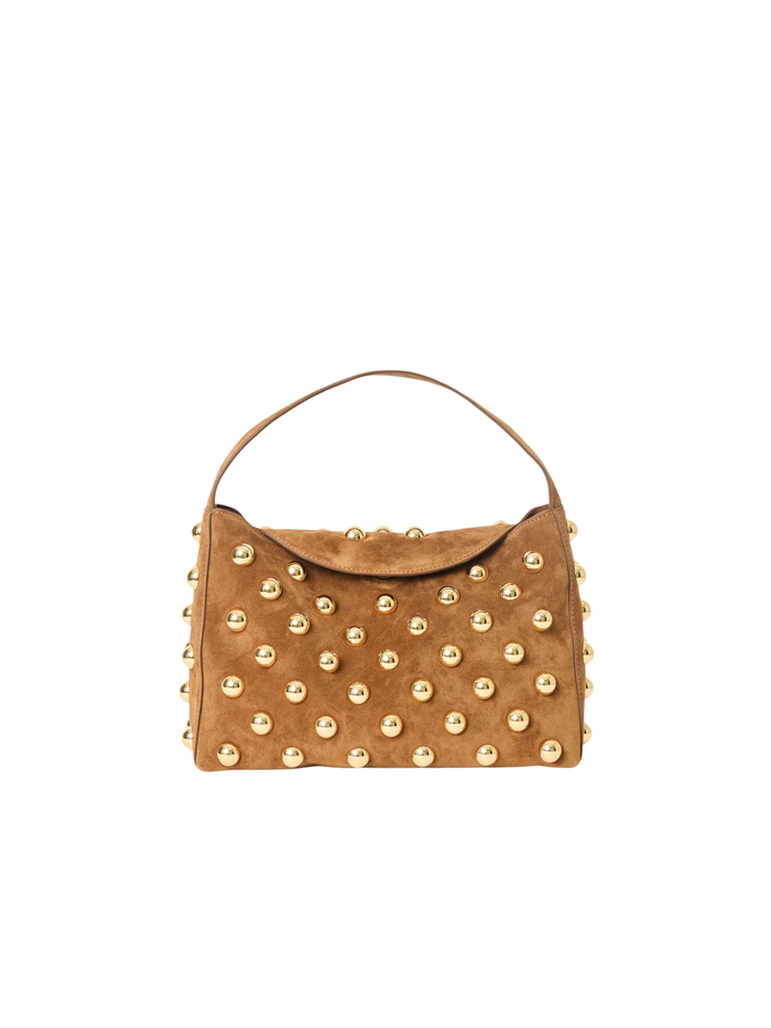 GAIA STUDDED SUEDE SHOULDER BAG