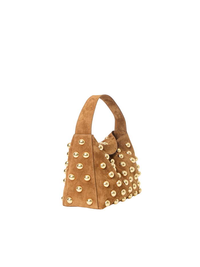 GAIA STUDDED SUEDE SHOULDER BAG