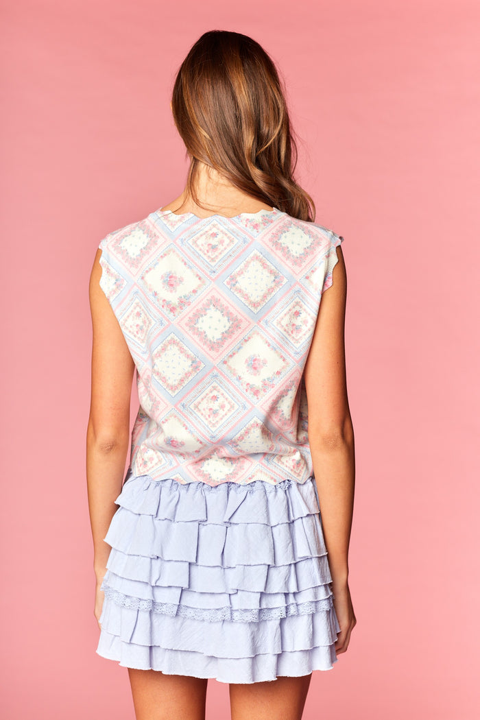 Gillian Floral Knit Cardigan Top