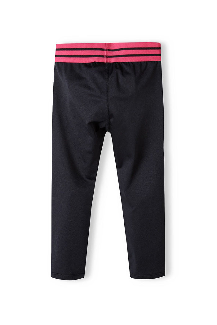 Sport Leggings Black Pink Waistband Slogan - 3