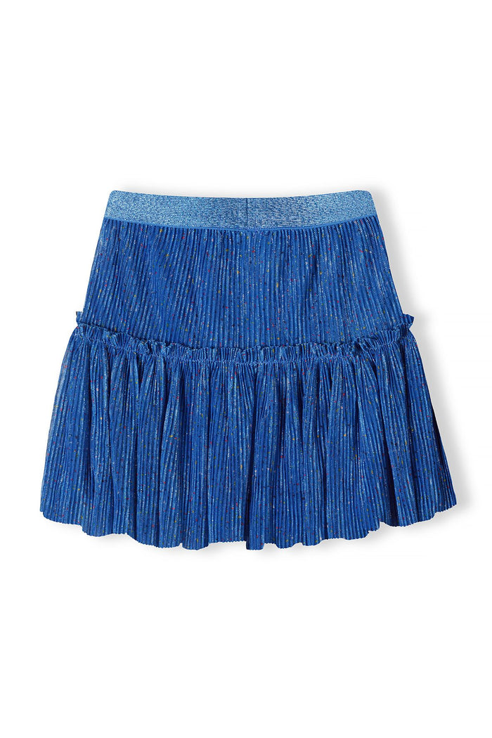 Pleated Sparkle Skirt, Blue, Tiered - 2