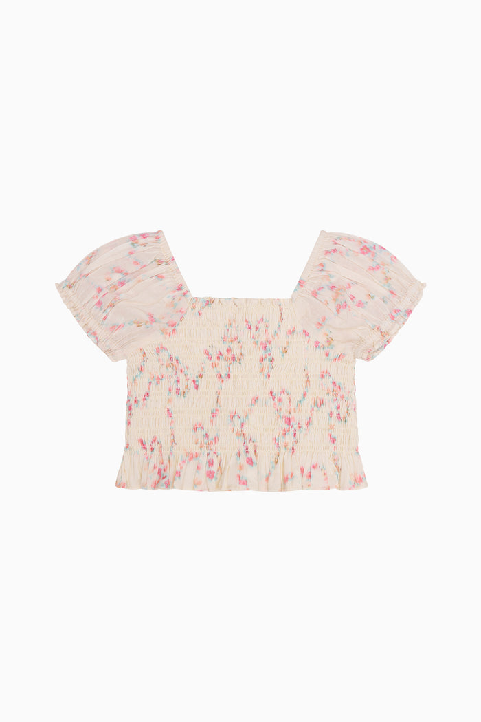 Girls Fabielle Luna Rosa Fleur Top - MAGNOLIA