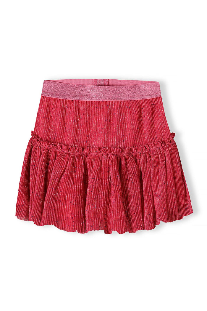 Pleated Party Skirt, Sparkle Pink, Tiered - 1