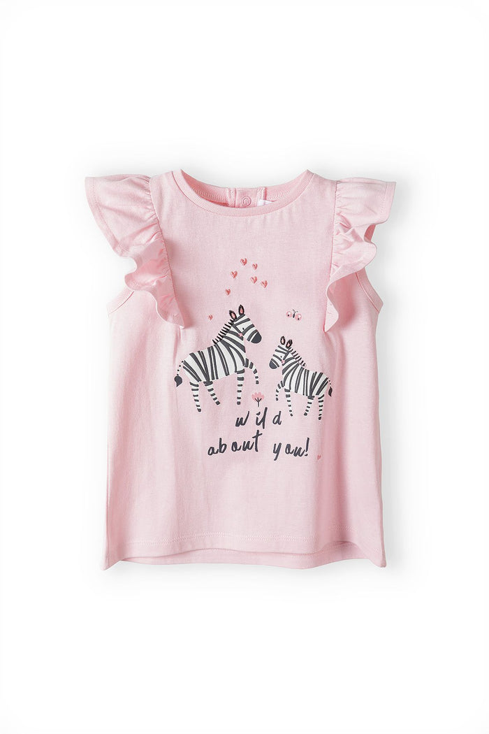T-Shirt & Leggings Set, Zebra Print, Pink Spot - 3