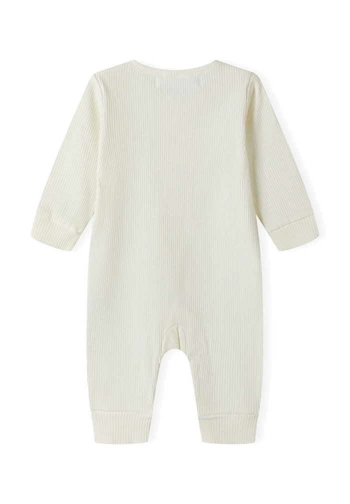 Ribbed Rompers 2-Pack, Cream & Sage Green - 4