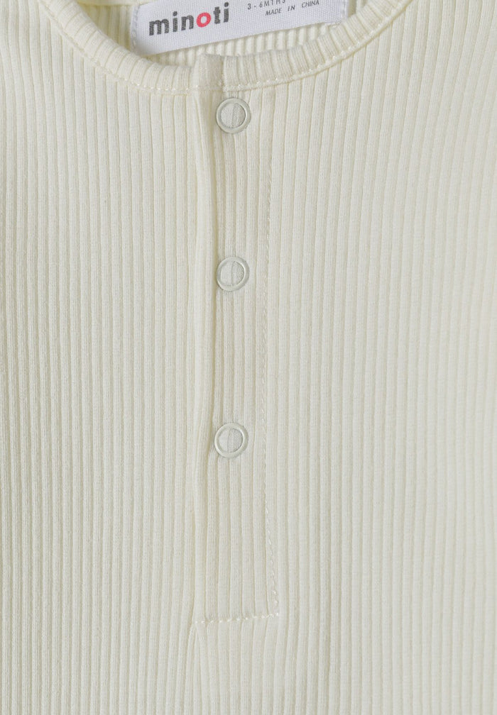 Ribbed Rompers 2-Pack, Cream & Sage Green - 5