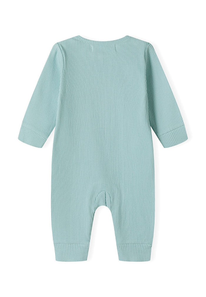 Ribbed Rompers 2-Pack, Cream & Sage Green - 7