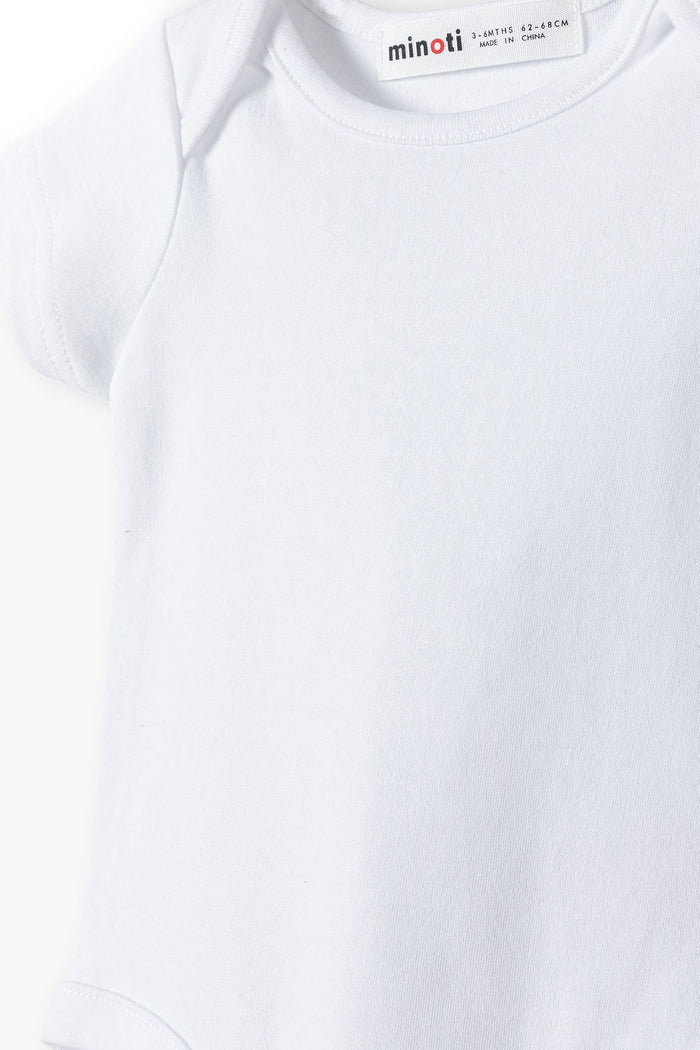 Short Sleeve Bodysuits 3-Pack, White - 4
