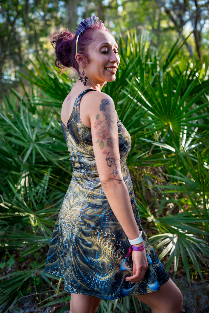Give it a Whirl Fitted Flare Dress