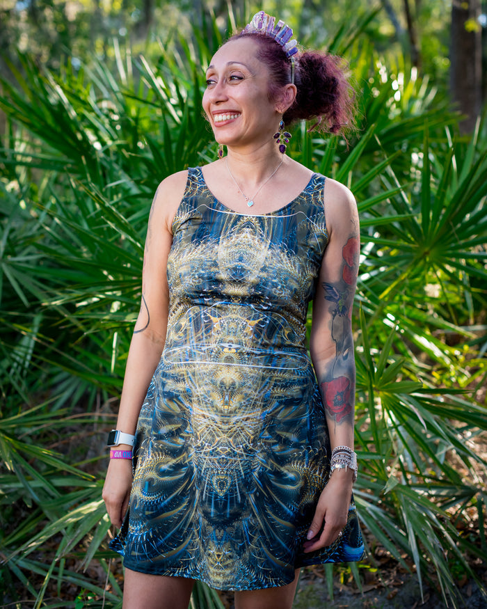 Give it a Whirl Fitted Flare Dress