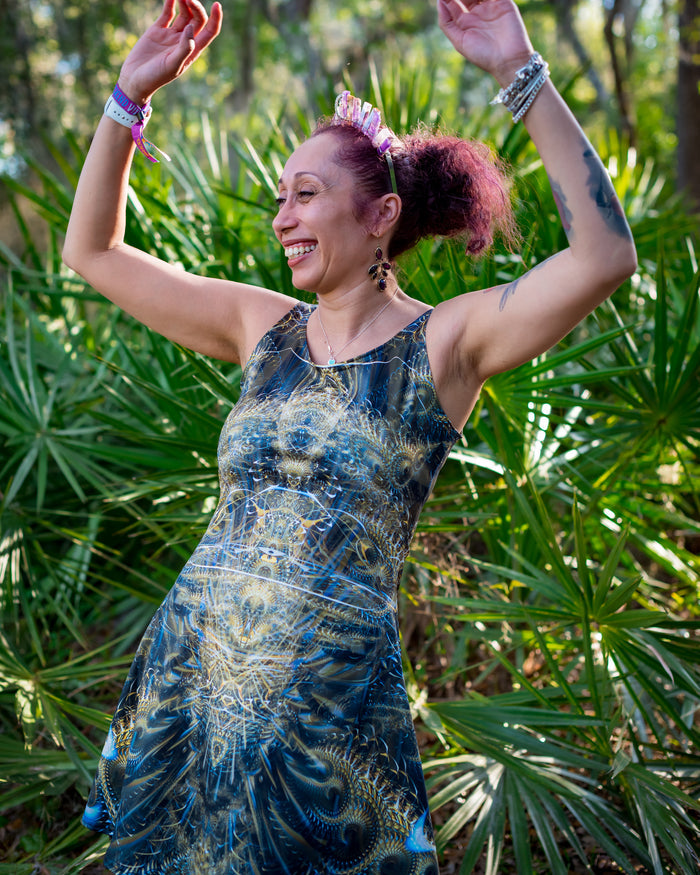 Give it a Whirl Fitted Flare Dress