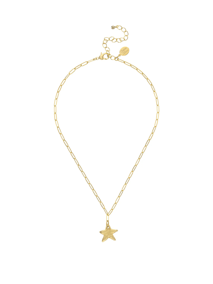 Gold Star Paperclip Necklace