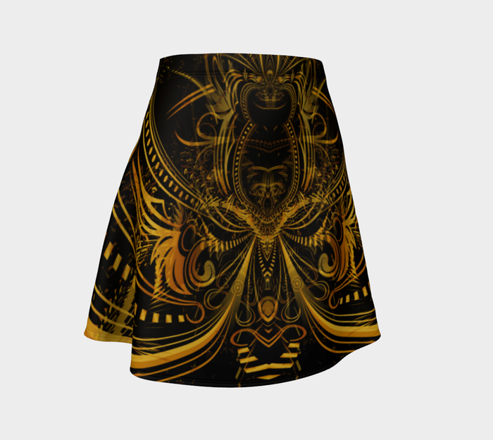 Golden Portal High Waist Flare Skirt