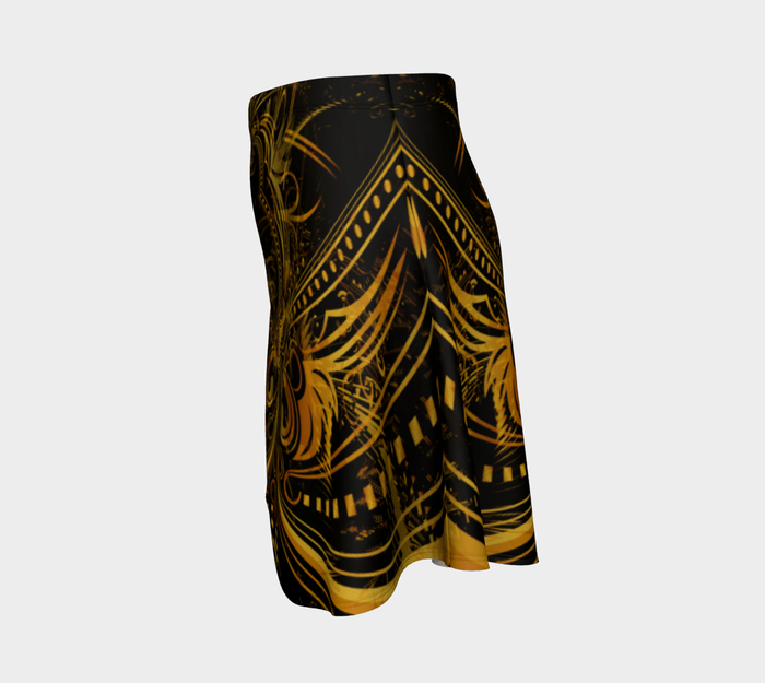 Golden Portal High Waist Flare Skirt