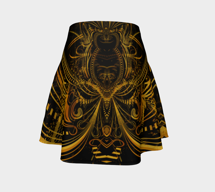 Golden Portal High Waist Flare Skirt