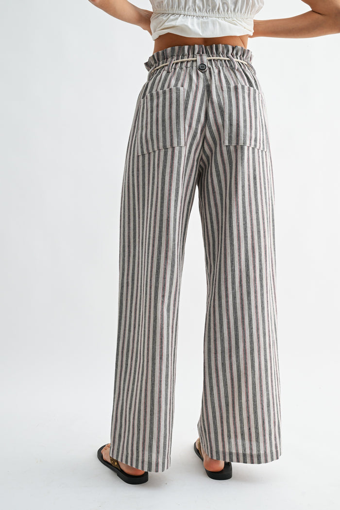 Greta Wide Leg Pants With Drawstring