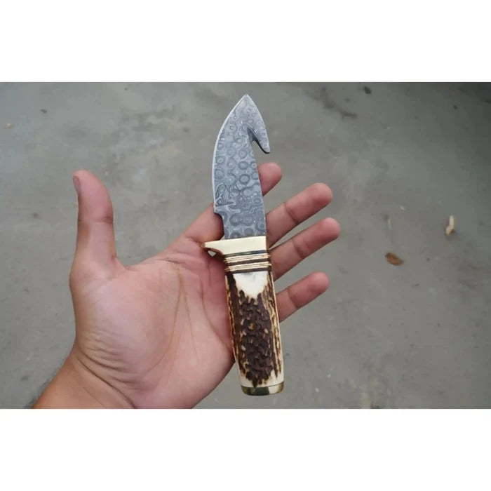 Gut Hook Skinner Knives Pair stag handle