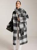 Hamida Checked Wool Longline Coat