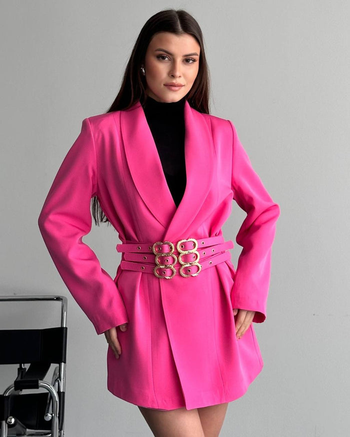 Hamida Classified Triple Belted Coat-2