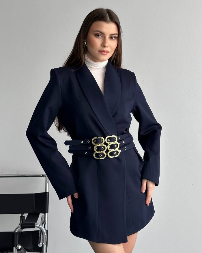 Hamida Classified Triple Belted Coat-2