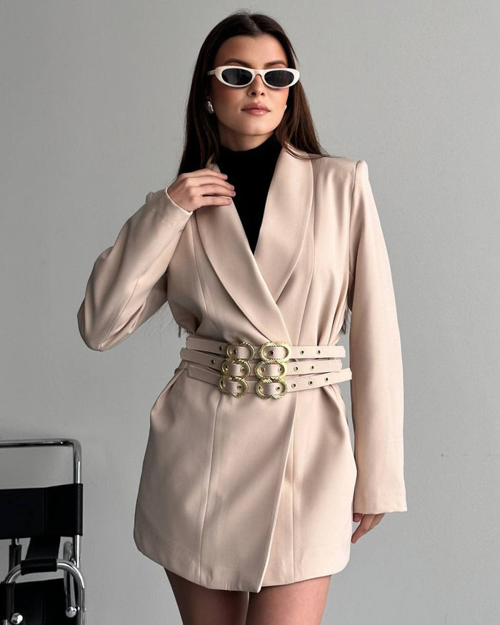 Hamida Classified Triple Belted Coat
