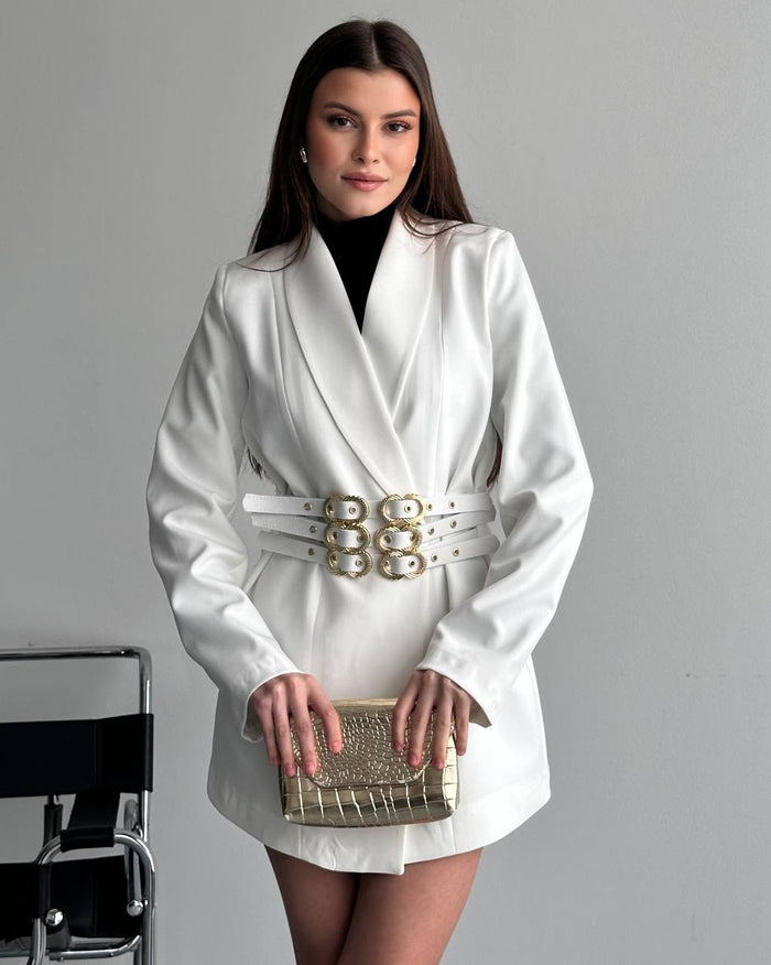 Hamida Classified Triple Belted Coat