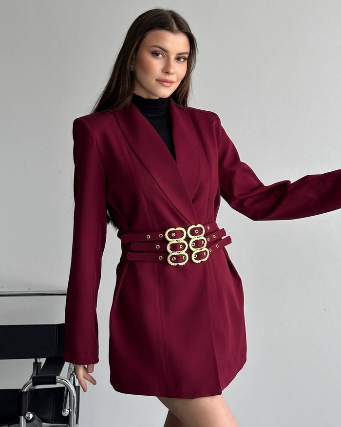 Hamida Classified Triple Belted Coat