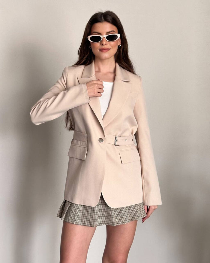 Hamida Double layered Fashionable Office -Styled Coat-1