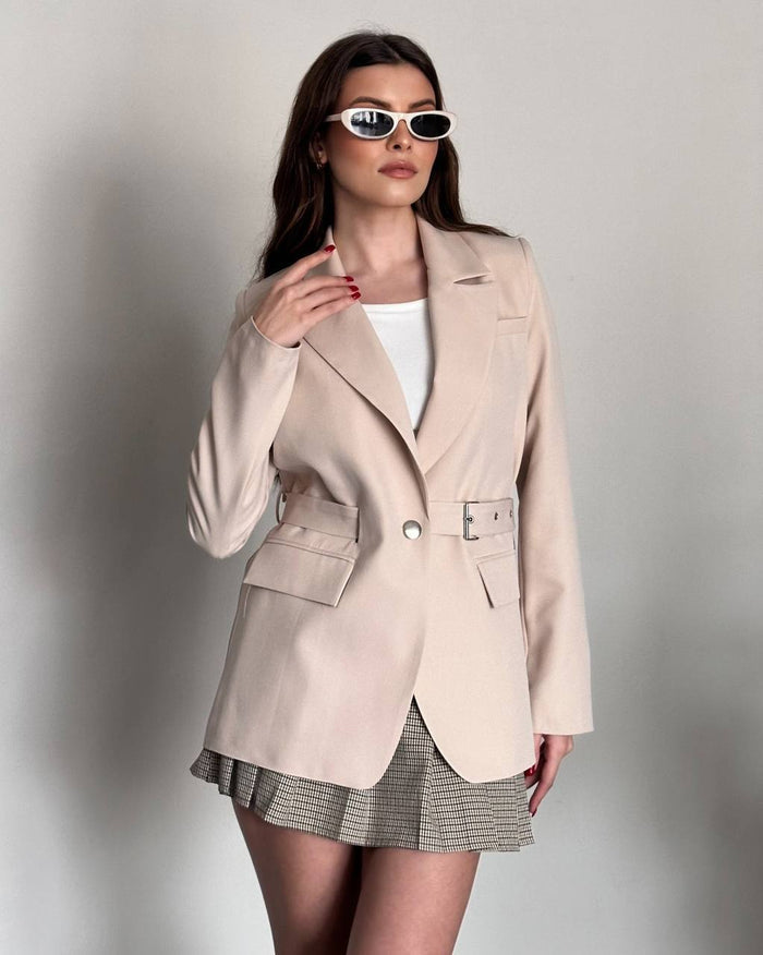 Hamida Double layered Fashionable Office -Styled Coat-1