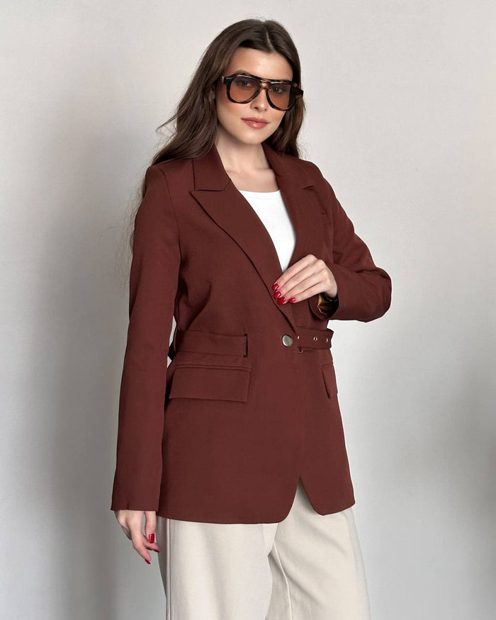 Hamida Double layered Fashionable Office -Styled Coat-2
