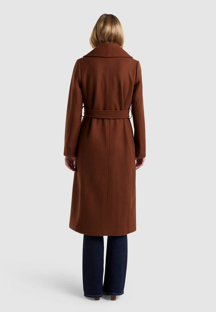 HAMIDA Italian-Inspired Wool Belted Wrap Coat