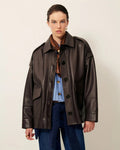 Hamida Luxe Chic Rexine Leather Jacket-2