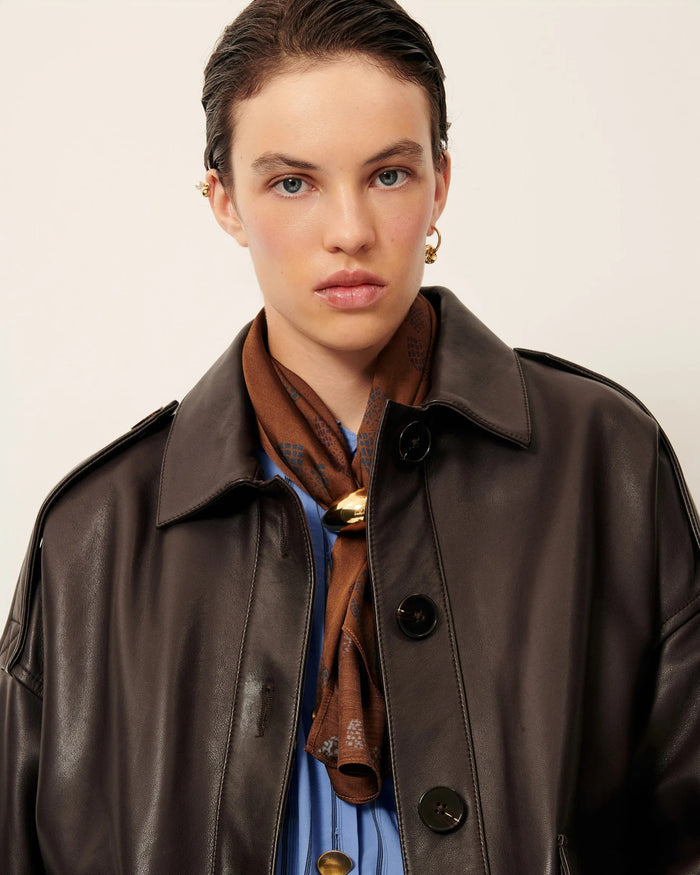 Hamida Luxe Chic Rexine Leather Jacket-2