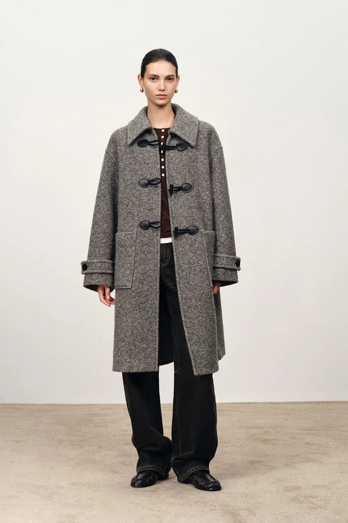 Hamida Pure Wool Duffle Coat