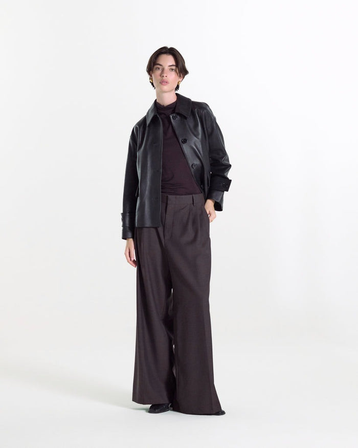 Hamida Slim Rexine Leather Jacket