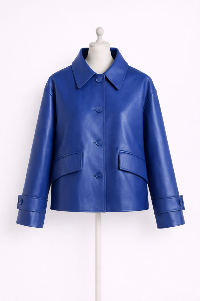 Hamida Slim Rexine Leather Jacket