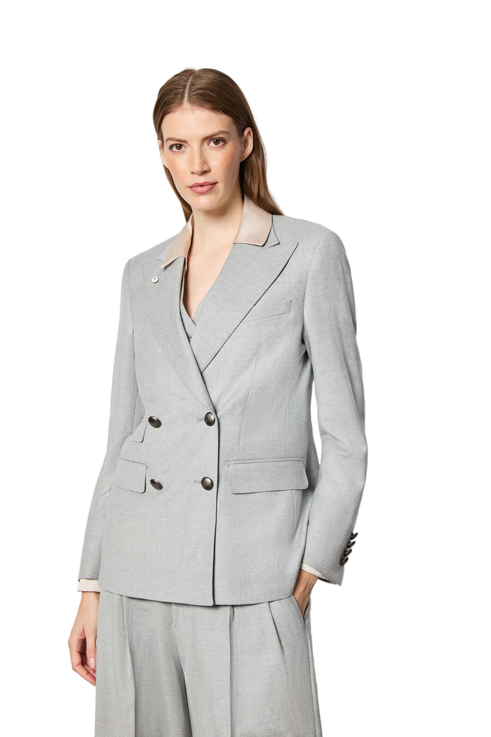 Hamida Structured Double-Breasted Tailored Coat and Blazer
