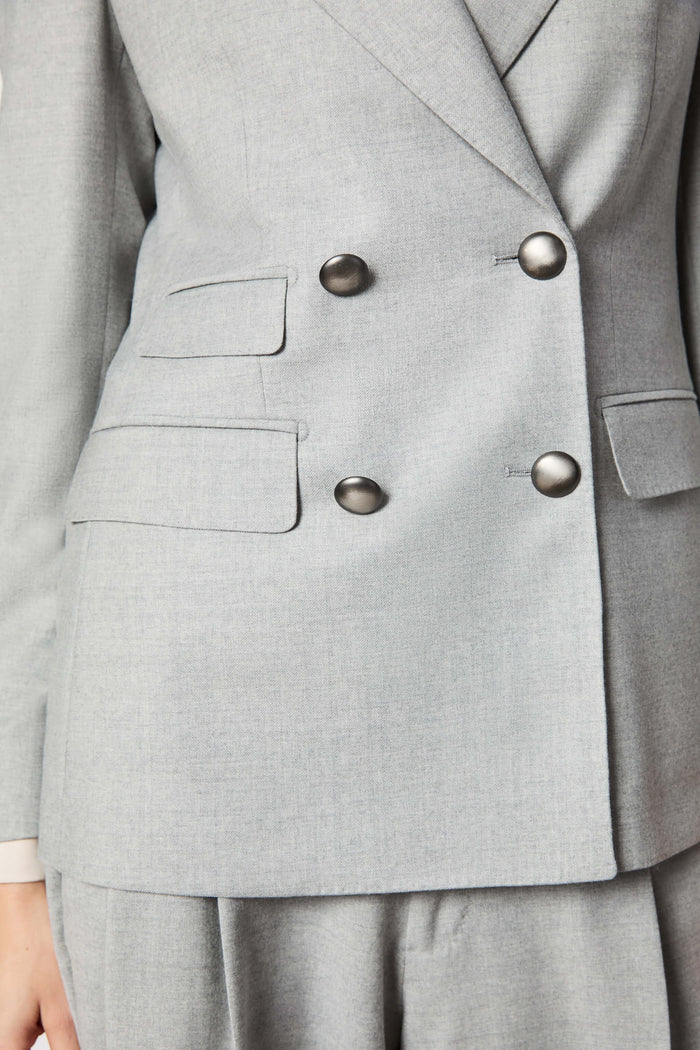 Hamida Structured Double-Breasted Tailored Coat and Blazer