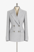 Hamida Structured Double-Breasted Tailored Coat and Blazer