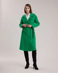 HAMIDA Tailored Wool Coat with Defined Waist and Classic Lapel