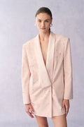 Hand Applied Rhinestones Wide Shoulder Blazer