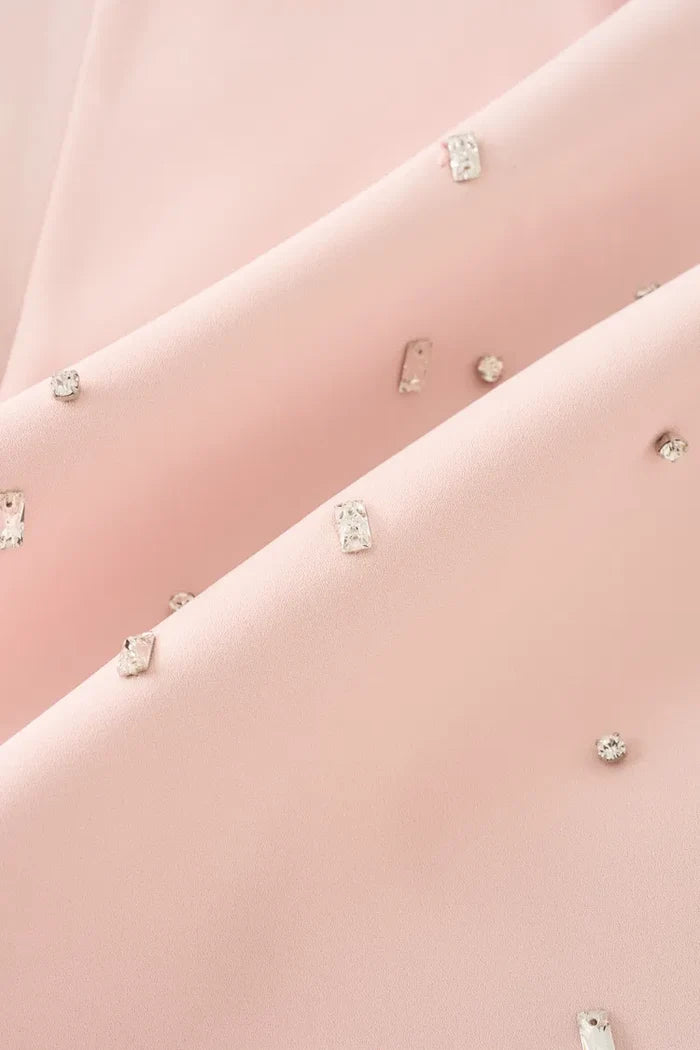 Hand Applied Rhinestones Wide Shoulder Blazer