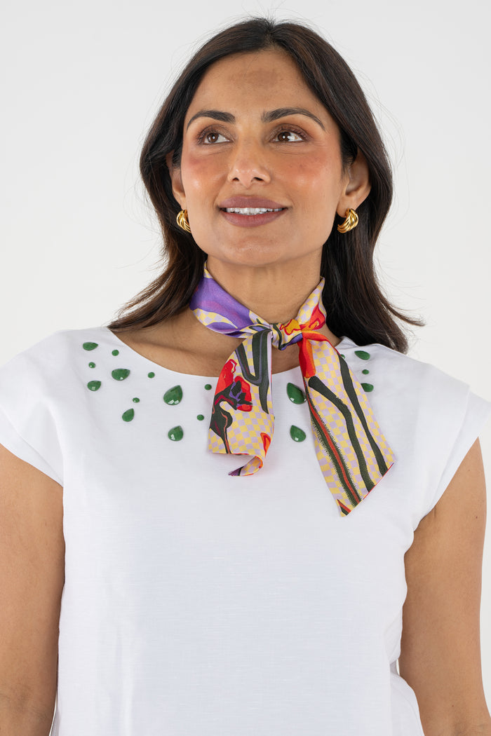 Hand-Stitched Silk Scarfette