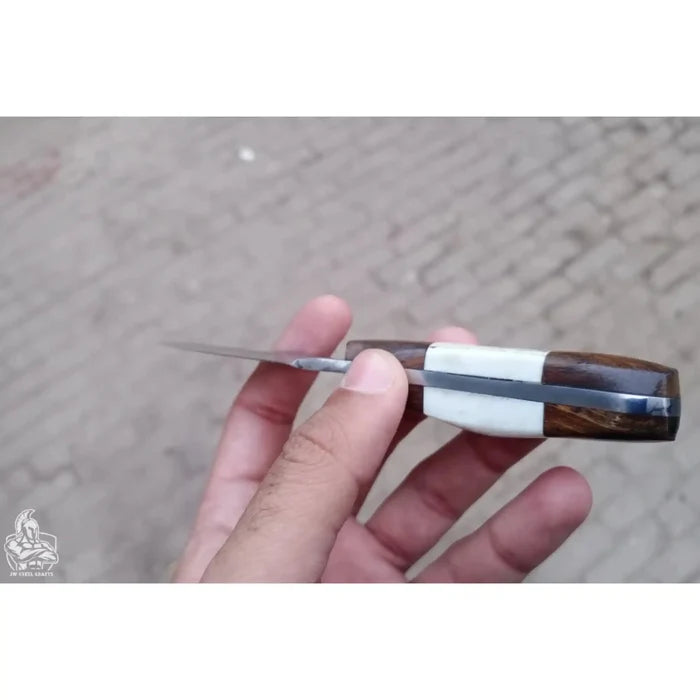 Handmade Skinner Knife Deer Horn Handle Fixed Blade Hunting Knife
