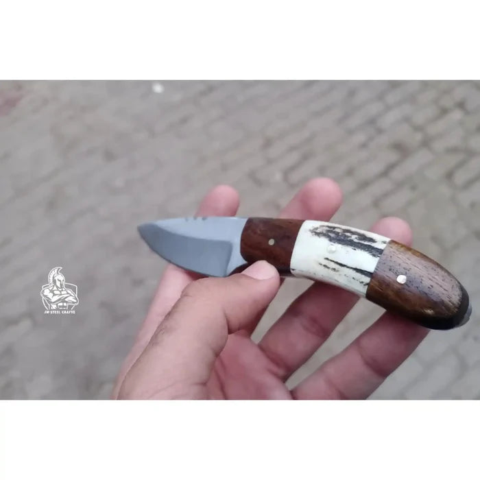 Handmade Skinner Knife Deer Horn Handle Fixed Blade Hunting Knife