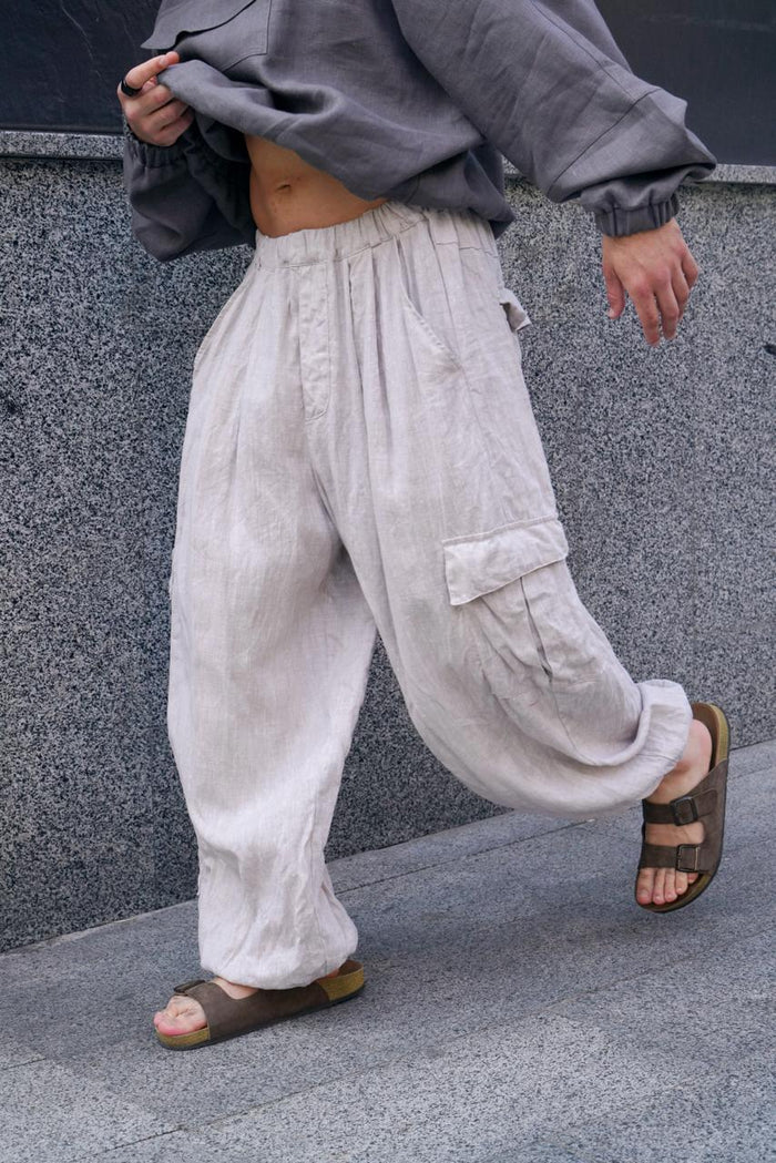 Harem linen pants ANDO - IN STOCK