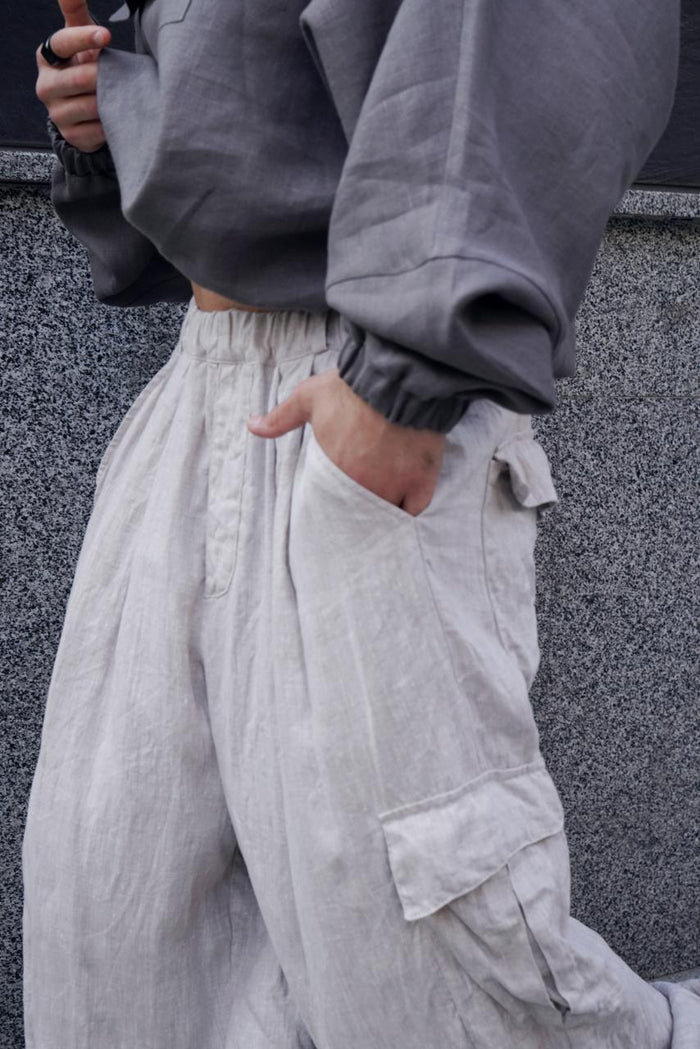 Harem linen pants ANDO - IN STOCK
