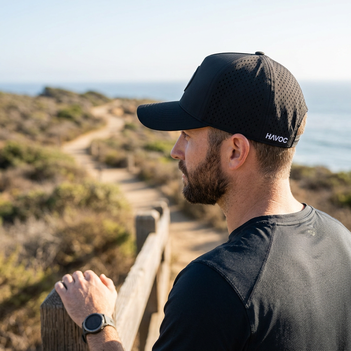Curved Black Havoc Hat — Havoc Curved Hat — view 3