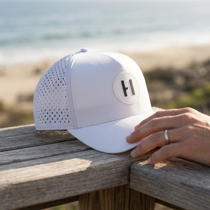 Curved White Havoc Hat — Havoc Curved Hat — view 3