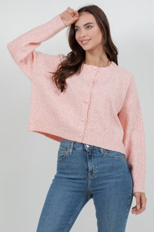 Heart Button Cable Knit Cardigan - Adored A Lovely Boutique
